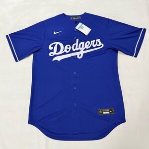 Men’s Nike Betts #50 Dodgers Royal Blue Button Front Jersey - Medium
